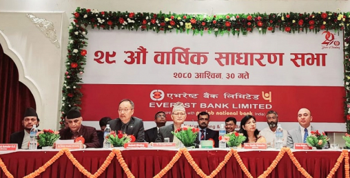 एभरेष्ट बैंकको २९ औं वार्षिक साधारण सभा सम्पन्न, लाभांश पारित