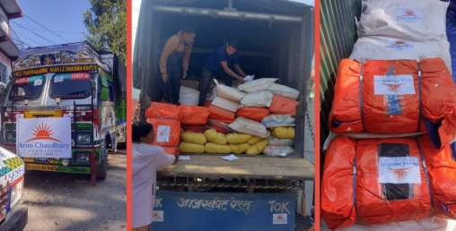अरुण चौधरी फाउण्डेशनद्वारा भूकम्प पीडितहरूलाई आपतकालीन राहत