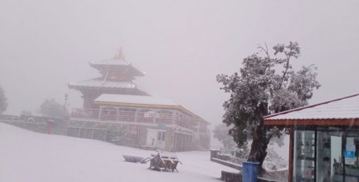 चन्द्रागिरि डाँडामा हिमपात
