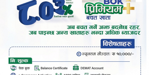 बैंक अफ काठमाण्डूको प्रिमियम प्लस बचत खाता सार्वजनिक
