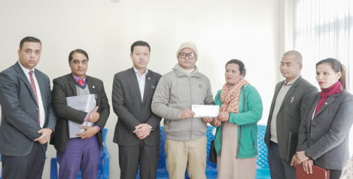 ज्योति लाईफ इन्स्योरेन्सद्धारा २० लाख रकम हस्तान्तरण