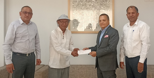 हिमालयन बैंकले नशारहित समाजलाई दियो पाँच लाख रुपैयाँ