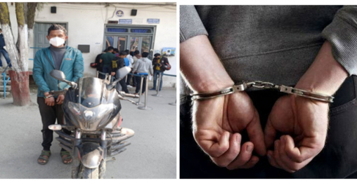 चोरीको मोटरसाइकल सहित एकजना ट्राफिक  प्रहरीको नियन्त्रणमा