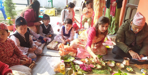 मेरिगोल्ड मन्टेश्वरी स्कुलमा आज सरस्वती पुजा
