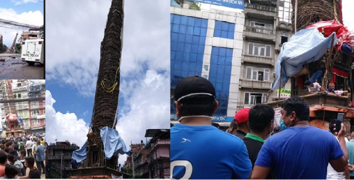 निषेधाज्ञामा रातो मच्छिन्द्रनाथको रथ तान्नेलाई अश्रुग्यास