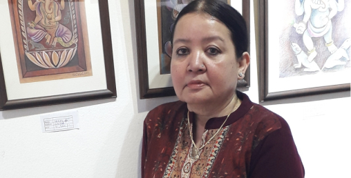 आर्ट ग्यालरीमा रंग, शिवानी र गणेश