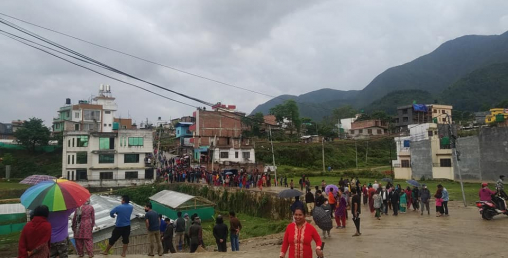 काठमाडौंमा चितुवा मारेर हेर्नेको भिड