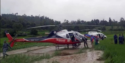 ७ हेलिकप्टर काभ्रे र सिन्धुलीमा आकस्मिक अवतरण, ७ वटा इनरुटमा रोकिए