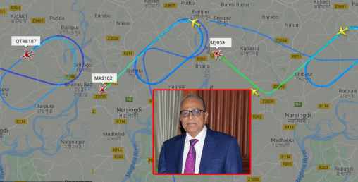 राष्ट्रपति नेपाल आउँदा यस्तो देखियो बंगलादेशको आकाश, उडे राष्ट्रपति हामिद