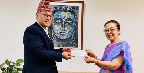 सांग्रिला बैंकद्धारा आदर्श सेवालाई आर्थिक सहयोग