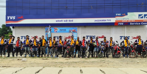 टीभीएसद्वारा धनगढी क्षेत्रमा ४० जना राइडरका साथमा एओजी राइडको आयोजना