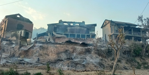 पाल्पामा आगलागीबाट चार घर जलेर नष्ट, दुई घाइते