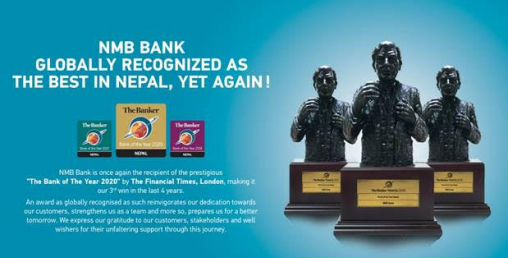 एनएमबी बैंकले पायो बैंक अफ दि इयर २०२० को उपाधि