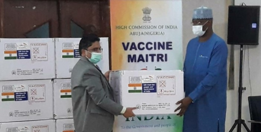 भारतले नाइजेरियालाई १,००,००० खुराक कोरोना खोप दियो