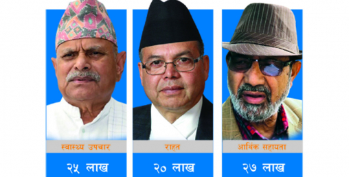 पूर्वराष्ट्रपति यादवदेखि भुटानी नेता रिजालसम्मले लिए लाखौं आर्थिक सहायता