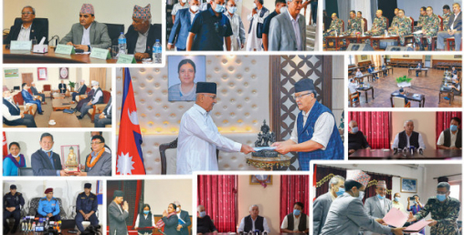 नेपालका भिआइपीहरुको मास्क लगाइ, कसैको चिउडो त कसैको हातमा