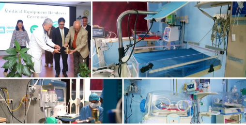 एनएमबि बैंकद्धारा धुलिखेल अस्पताललाई स्वास्थ्य उपकरण हस्तान्तरण