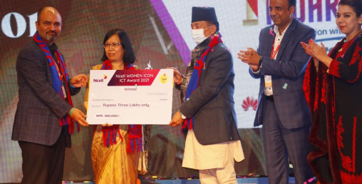 ‘एनसेल वुमन आइकन आइसिटी अवार्ड २०२१’ बाट गुणकेशरी प्रधान सम्मानित