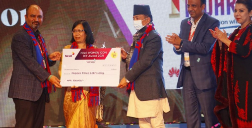 ‘एनसेल वुमन आइकन आइसिटी अवार्ड २०२१’ बाट प्रधान सम्मानित