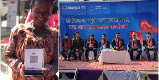 धनगढिको त्रिनगर कृषि उपजमा माछापुच्छ्रे बैंकको क्युआर कोड