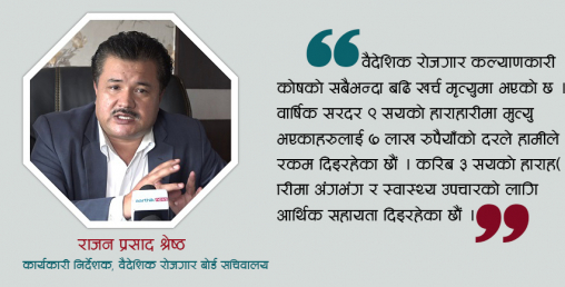 ‘वैदेशिक रोजगारीमा मृत्यु भएकाहरुको लागि आठ महिनामै ६५ करोड खर्च गरिसक्यौँ’