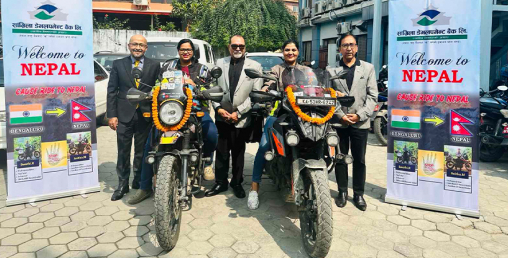 भारतीय महिला बाइक राइडरलाई सांग्रिला बैंकको स्वागत