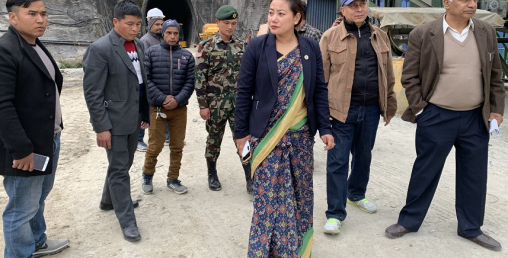 खानेपानी मन्त्रीद्वारा मेलम्ची आयोजनाको कामबारे आकस्मिक निरीक्षण