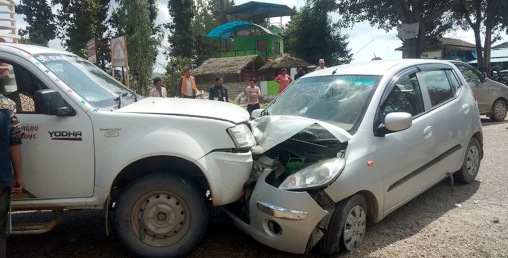 मालेका महासचिव सीपी मैनाली चढेको गाडी दुर्घटना, पाँच घाइते