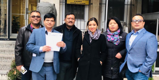 डिसी स्थित भारतीय राजदुतावासमा नेपालीको विरोध पत्र पेश