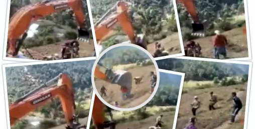 बाटो खन्ने क्रममा अवरोध गर्ने महिलालाई डोजरले हुत्याइदिएपछि (भिडियाेसहित)