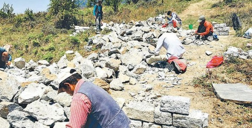 हेलम्बुमा पर्यटकीय पदमार्ग निर्माण शुरु, चीनको ‘ग्रेटवाल’को झल्को