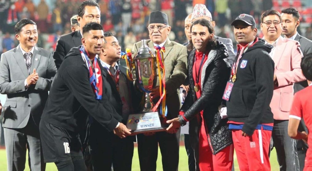 प्रधानमन्त्री त्रिदेशीय फुटबल प्रतियोगितामा नेपालले मार्यो बाजी