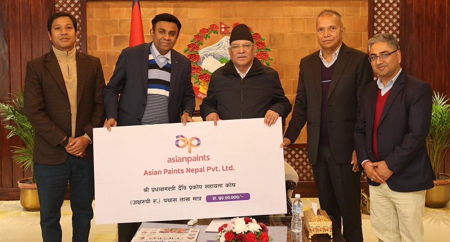 भूकम्प पीडितलाई एशियन पेन्ट्सले गर्यो ५० लाख सहयोग