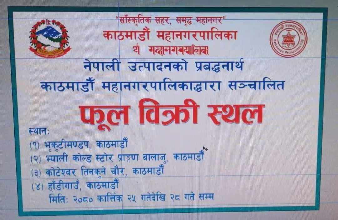 काठमाडौंका यी चार स्थानमा पाइन्छ सस्तो फूल