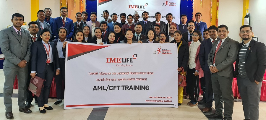 आईएमई लाइफको सम्पत्ति शुद्धीकरण सम्बन्धी तालिम सम्पन्न