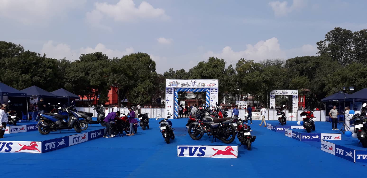 टीभीएसको बाइक ३० प्रतिशत डाउन पेमेन्टमै पाइने (फोटो फिचर सहित)