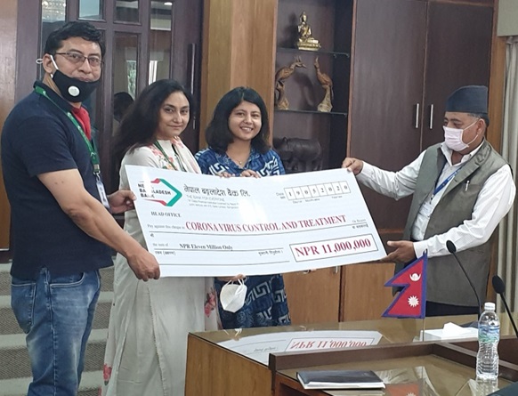 नेपाल बंगलादेश बैंकद्धारा कोरोना कोषमा एक करोड ४५ लाख हस्तान्तरण