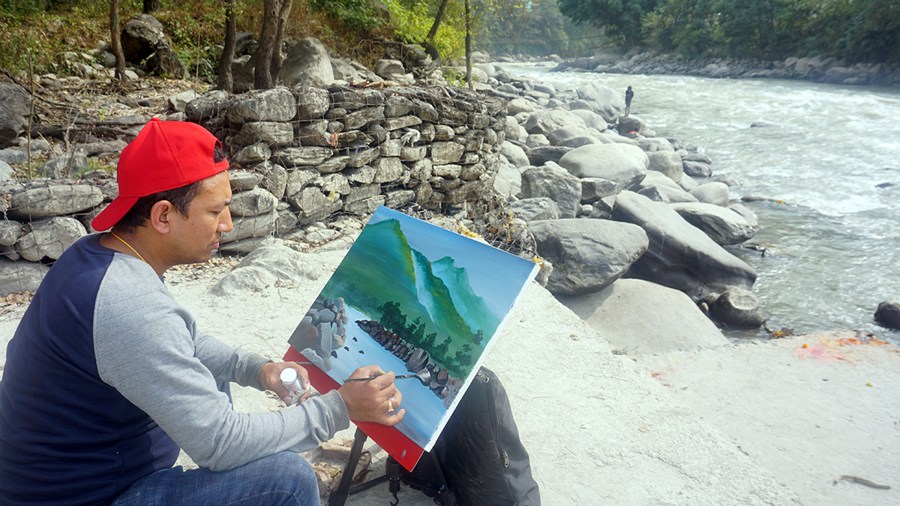 बङ्गलादेशमा दीपेन्द्रको एकल चित्रकला प्रदर्शनी
