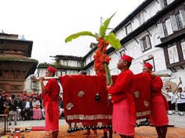 शुभसाइतको प्रतीक फूलपाती भित्र्याइँदै