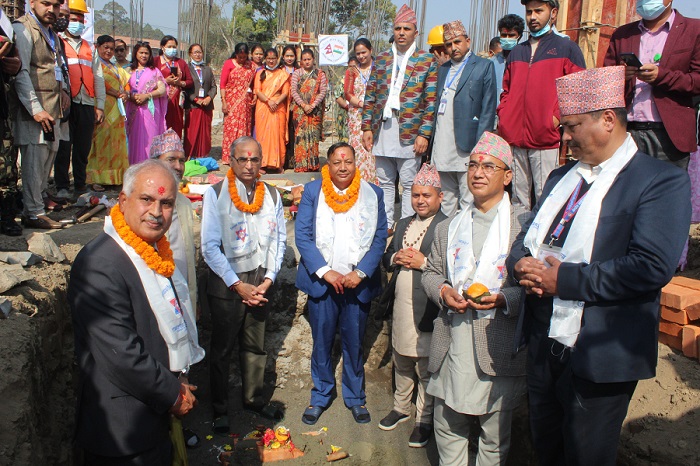 शिक्षा मन्त्रीले गरे २४ घण्टा अध्ययन गर्ने लाइब्रेरी भवनको शिलान्यास