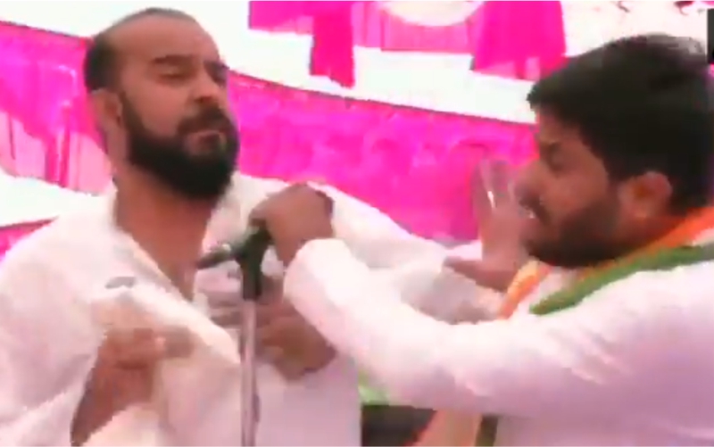 भाषण गर्दागर्दै थप्पड खाए