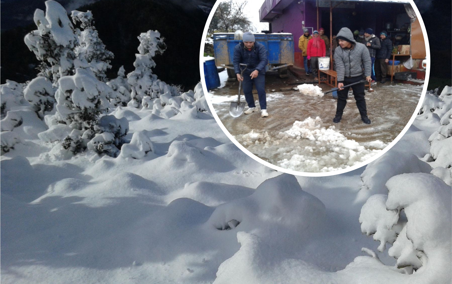दुई फिटसम्म हिउँकाकारण गाडी र विद्युत बन्द
