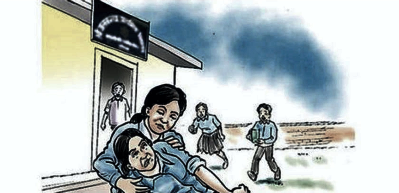कोचिङ पढ्न जाँदा ९ छात्रा बेहोस, १ को मृत्यु