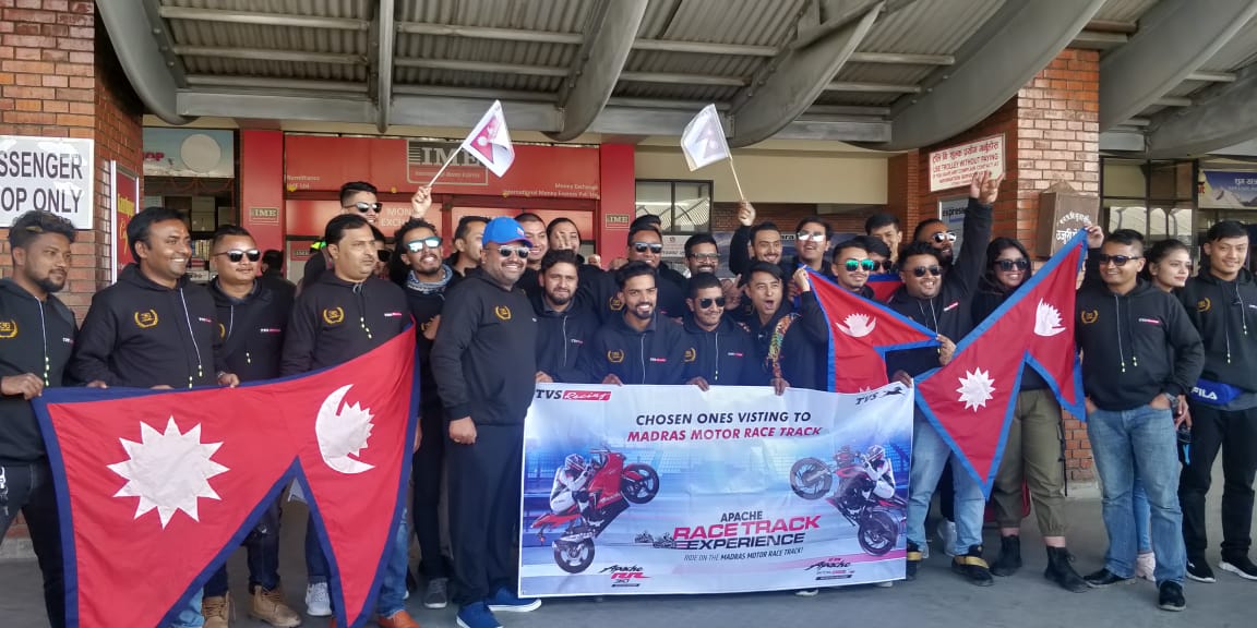 टिभिएस अपाचे रेस ट्रयाक एक्सपिरियन्सका लागि विजेताहरु चेन्नाई हिँडे