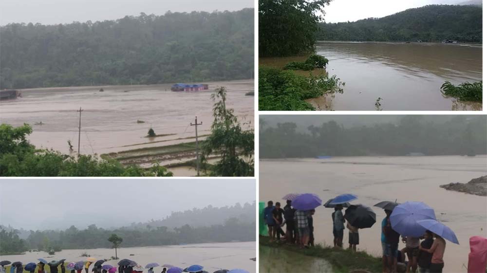 पहिरोले थुनिएको खोला फुट्यो, पाँच गाउँका बासिन्दा सुरक्षित स्थानतर्फ