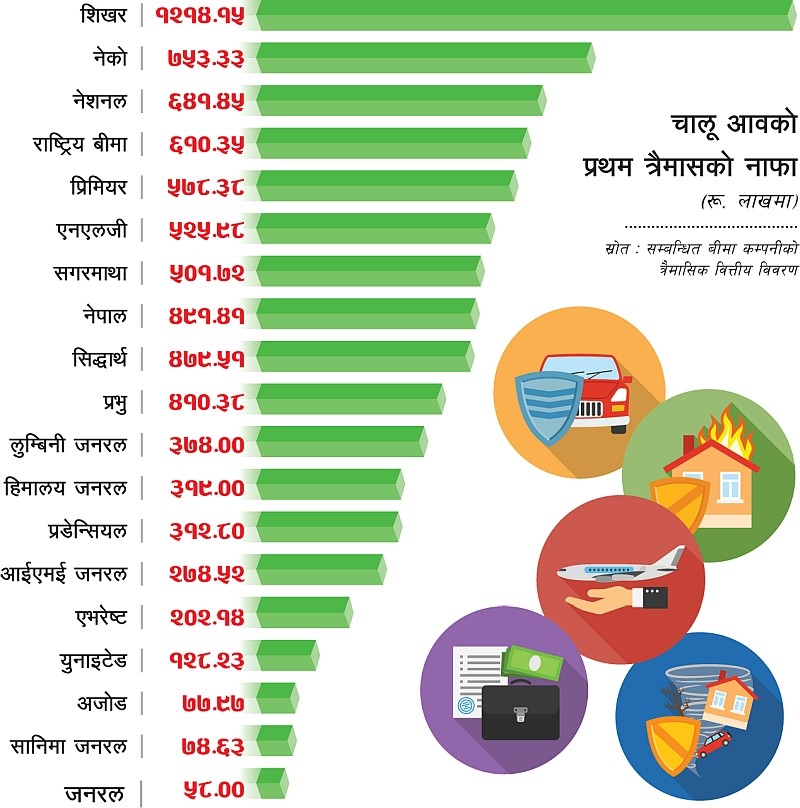 बीमा कम्पनीको नाफा २२ प्रतिशतले वृद्धि