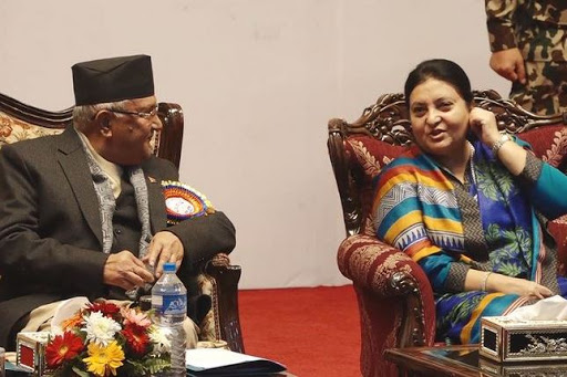 राष्ट्रपति भेट्न शीतलनिवास पुगे प्रधानमन्त्री ओली