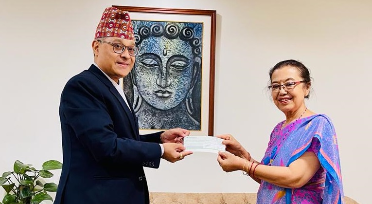 सांग्रिला बैंकद्धारा आदर्श सेवालाई आर्थिक सहयोग