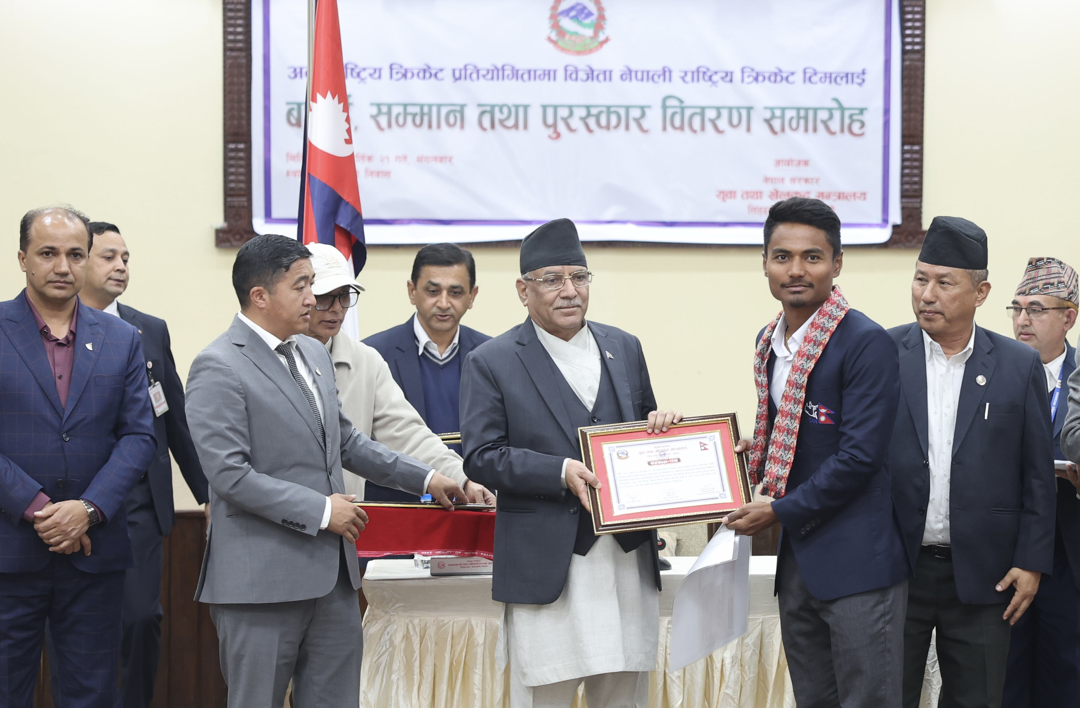 टी–२० क्रिकेट टोलीलाई नगद पुरस्कार प्रदान गर्ने निर्णय