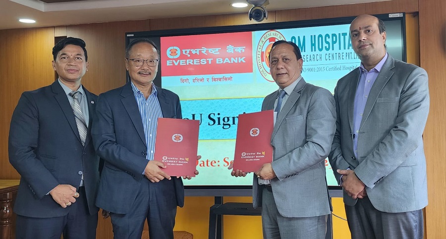 एभरेष्ट बैंक र ओम अस्पतालबीच विशेष छुट प्रदान गर्ने सम्झौता